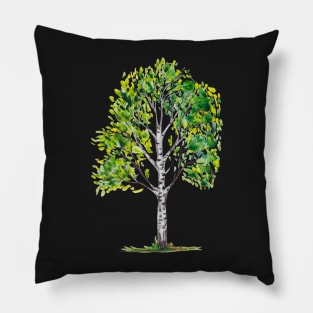 Birch Watercolor Pillow