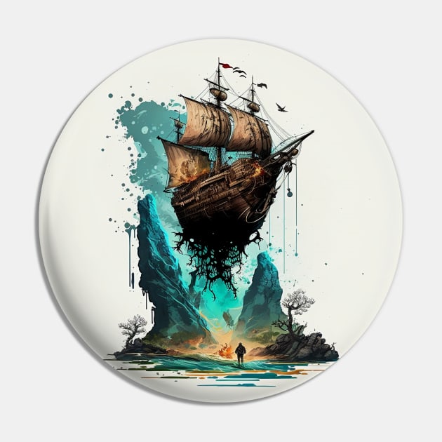 Pirate Ship - the goonies Pin by Buff Geeks Art