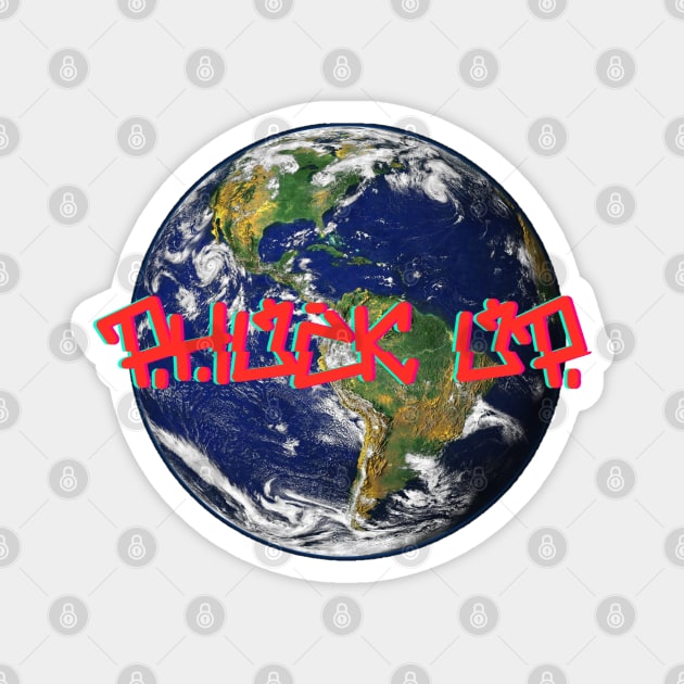 phuck up glitch globe Magnet by PHUCK_UP