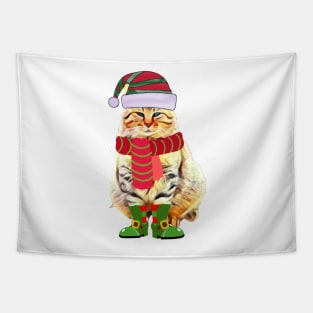 Cat with booth and hat, Christmas gifts Tapestry