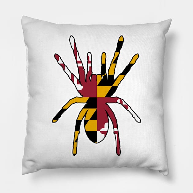 Tarantula Maryland Flag Pillow by Wickedcartoons