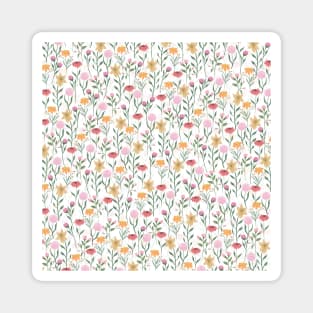 Colorful Wildflower Watercolor Design Magnet