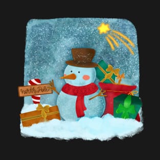 Christmas snowman illustration T-Shirt
