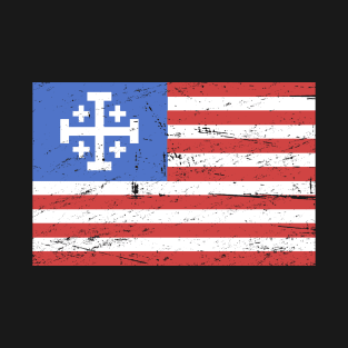United States Flag With Knights Templar Cross T-Shirt