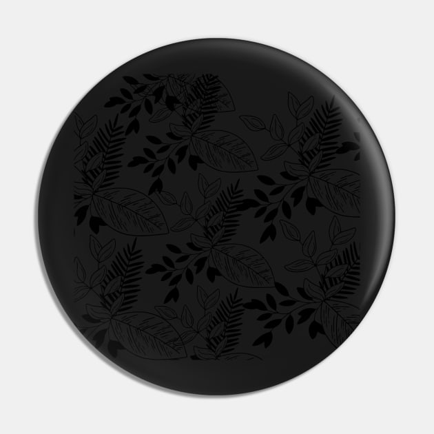 Leaf Black Pin by JequiPrint