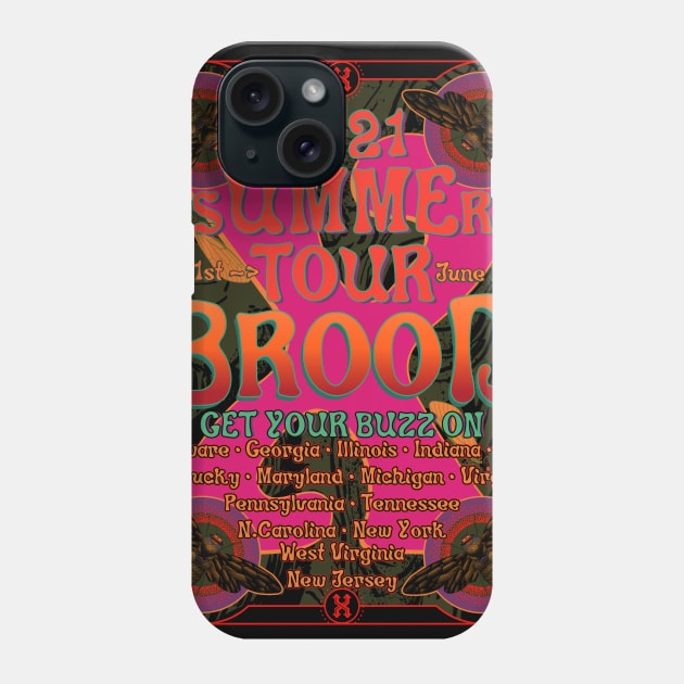 Brood X 2021 Summer Tour Phone Case by SunGraphicsLab