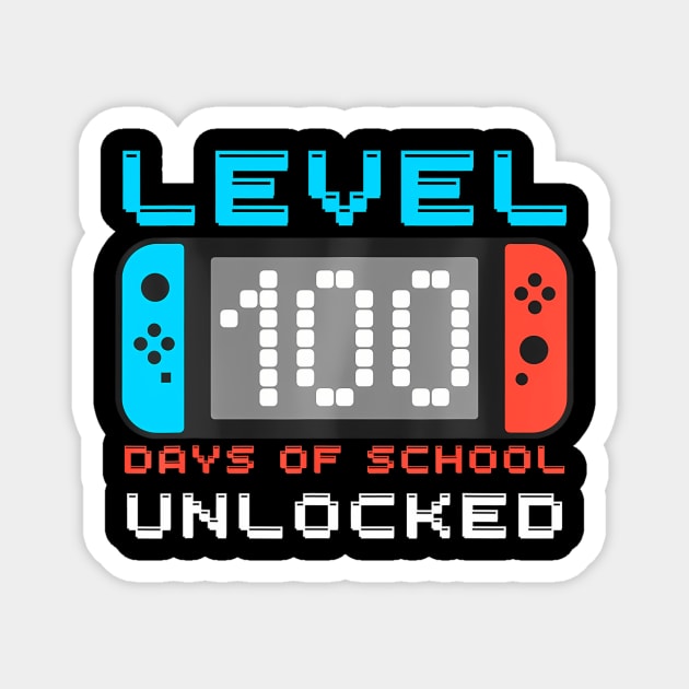 Game  Level 100 Days Of School Unlocked Boys Magnet by angelawood
