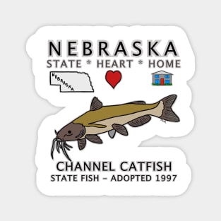 Nebraska - Channel Catfish - State, Heart, Home - state symbols Magnet