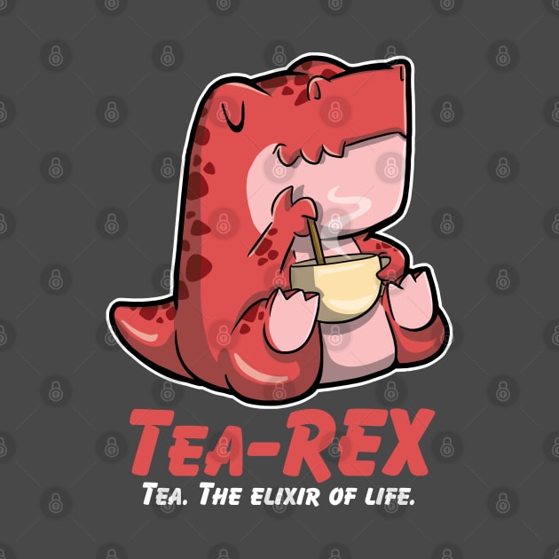 Cute Little T-rex Drinking a cup of tea by DinoMart