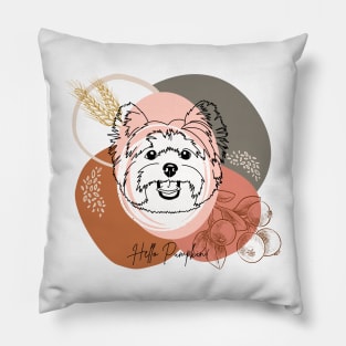 Yorkshire terrier | Happy Fall, y'all! | It's sweater weather! | Hello Pumpkin! Pillow