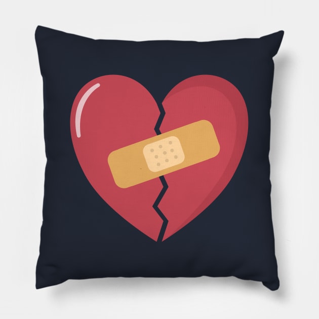 Whimsical and cute broken heart Pillow by happinessinatee