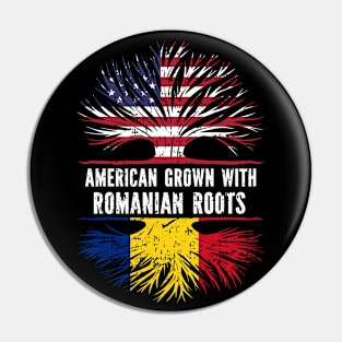 American Grown with Romanian Roots USA Flag Pin