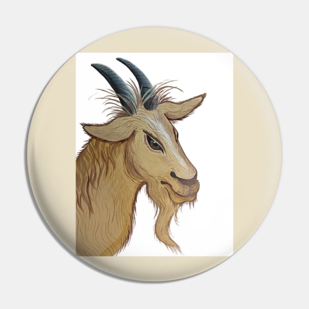 Billy goat Pin by Matt Starr Fine Art