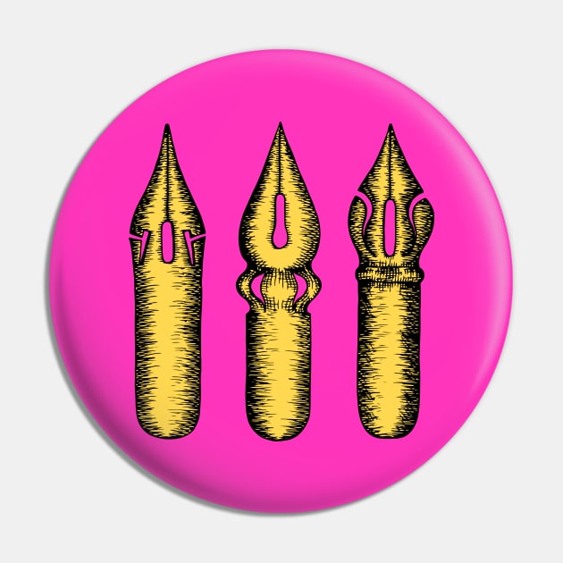 Dip Pen Nibs (Magenta and Yellow) Pin by illucalliart