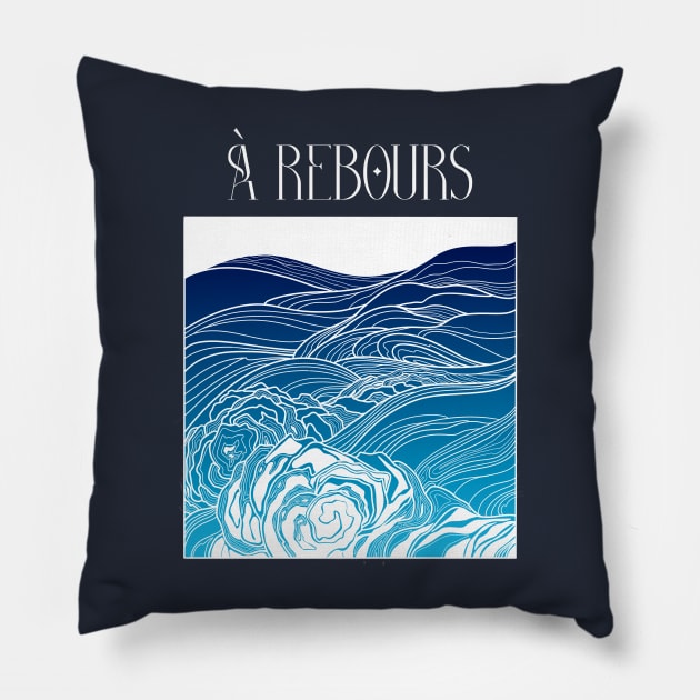 À rebours: a marine landscape Pillow by Blacklinesw9