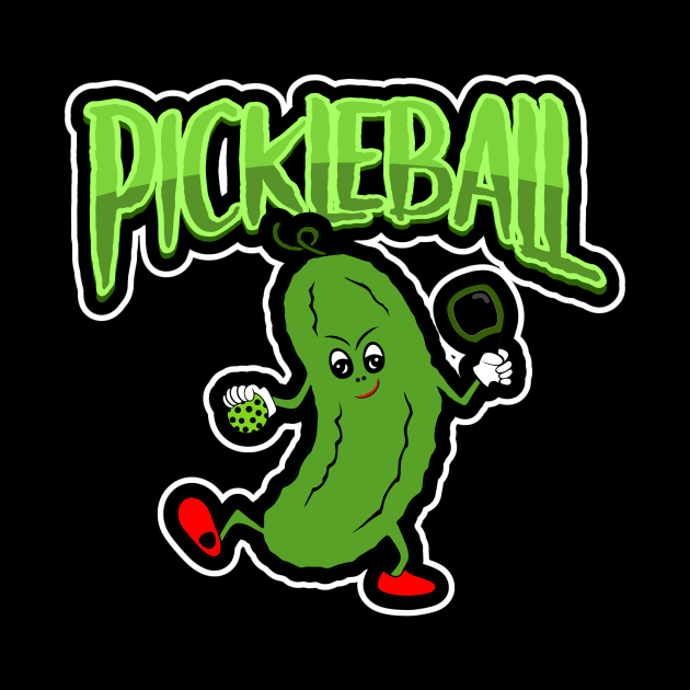 CUTE And Funny Dill Pickle Pickleball Player by SartorisArt1