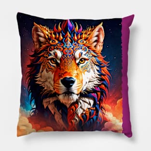 Celestial Doggon (Vintage Edge) - Trippy Psychedelic Art Pillow