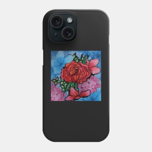 Ink Flower Bouquet Square Phone Case