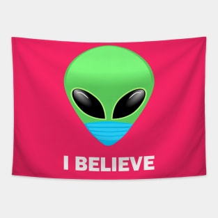 Alien I Believe Face Mask Tapestry