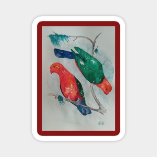 King Parrots - bird art by Garry Greenwood - Parrot design Magnet