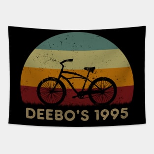 Deebo's 1995 Bike Rentals Retro Sunset Tapestry