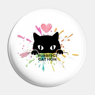 Peeking Cat Mom And Mix Paint Pin