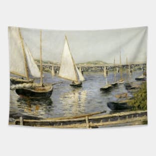 Sailing Boats at Argenteuil by Gustave Caillebotte Tapestry