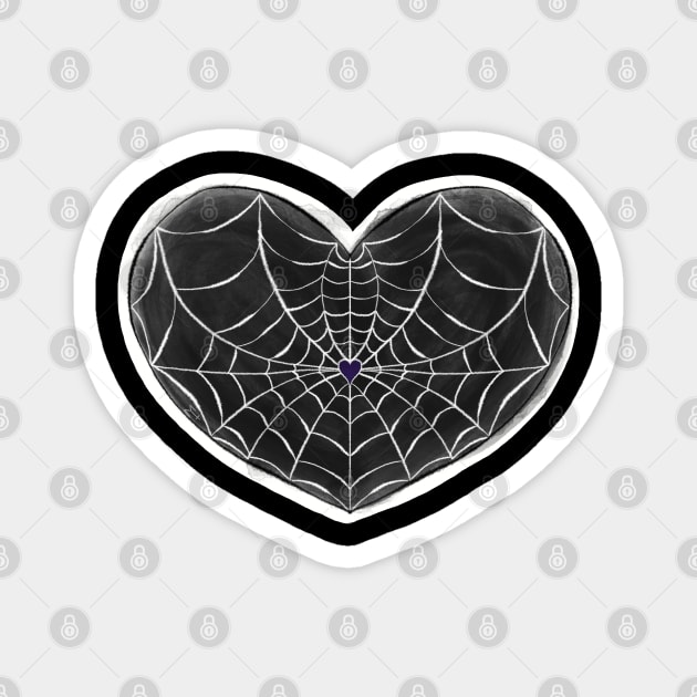 Spider Web Heart Magnet by Metal Tea