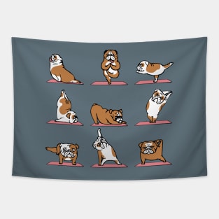 English Bulldog Yoga Tapestry