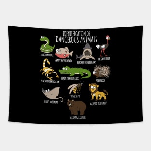 Cute Funny Animal Lover's Identification of Dangerous Animals. Tapestry