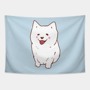 Cute samoyed dog smiling Tapestry