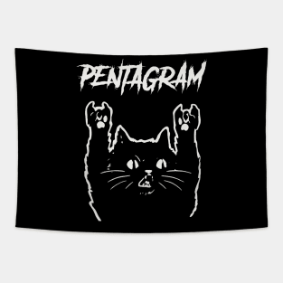 pentagram and the cat Tapestry