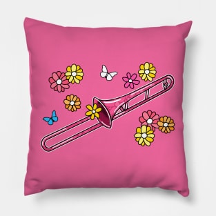 Mothers Day Trombone Mom Female Brass Musician Pillow