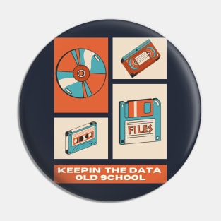 Keepin' The Data Old School (Retro Pink) | Geek Data Retro Design Pin