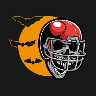 Skeleton Play American Football in Halloween Night 1 T-Shirt