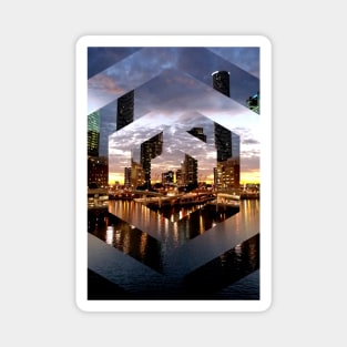 Beautiful Brisbane City River - A Geometric Print Magnet