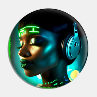 Cyberpunk Music Lover (5) - Beautiful Sci fi Women Pin