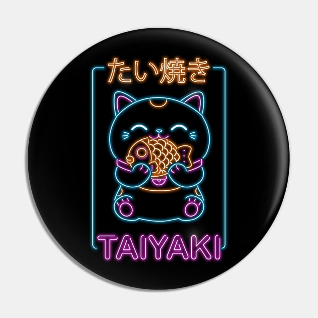 Retro Neon - Taiyaki Neko Pin by Donnie