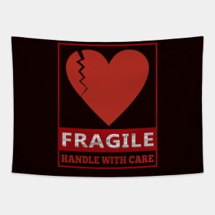 Fragile Label Handle with Care - Heart shape Tapestry