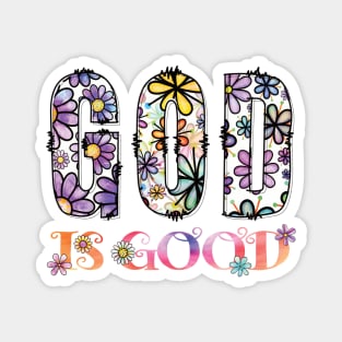 VINTAGE RETRO GOD IS GOOD BOHO FLOWER CHILD Magnet