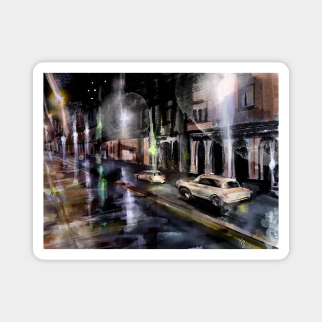 Night city itali Magnet by ArtKsenia