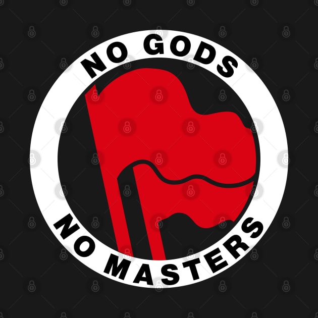 no gods no masters ANTIFA symbol flag by vlada123