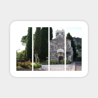 Gorizia, Italy. The castle. It stands between the walls of the ancient village, what medieval sources cite as Upper Land. Friuli Venezia Giulia. Sunny spring afternoon day. Magnet