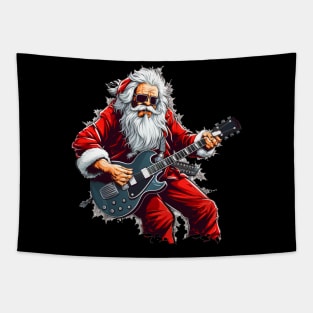 Guitar Santa Tapestry