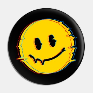 70s Smile Face Glitch Pin