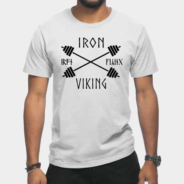 Discover Iron Viking Barbell Black - Powerlifting - T-Shirt