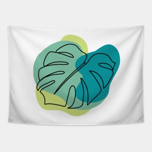 Colorblock Monstera Leaf - green Tapestry