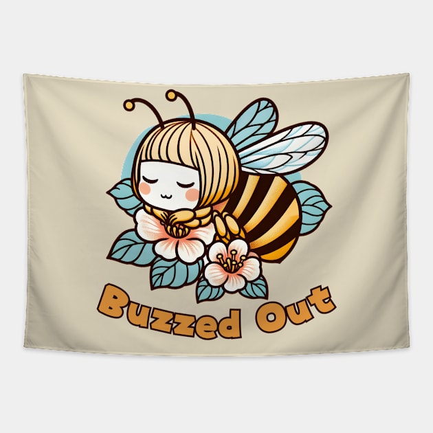 Tired bee Tapestry by Japanese Fever