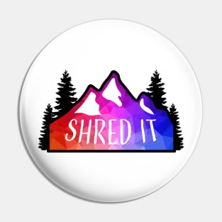 Geometric Colorful Mountain Shred It Pin