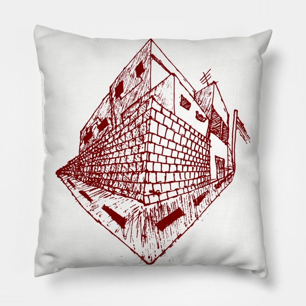 Street View Red Pillow by hrcreates